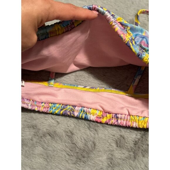 Art Class Target Girls XL 14/16 Yellow Tropical Floral Bikini 2-Piece Set - Picture 5 of 8